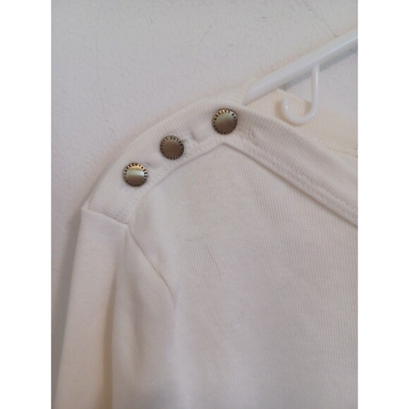 Lauren Ralph Lauren Pullover Knit Top Womens Large Ivory 3/4 Sleeves Preppy - Picture 4 of 8